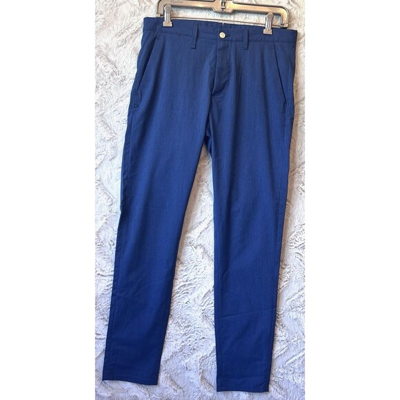 Zara Other - Zara‎ Man Pants Size 30 Solid Navy Blue Straight Leg Belt Loops Cotton Blend